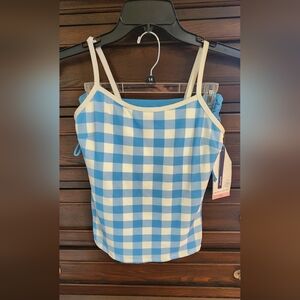Beach House Blue and White Gingham Tank Top